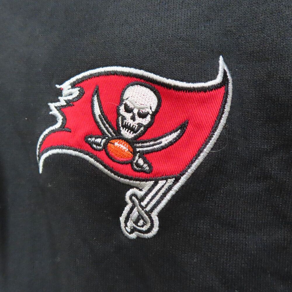 Team Apparel Sweatshirt Large Black NFL Tampa Bay Buccaneers Hoodie Pullover NEW - Picture 2 of 9